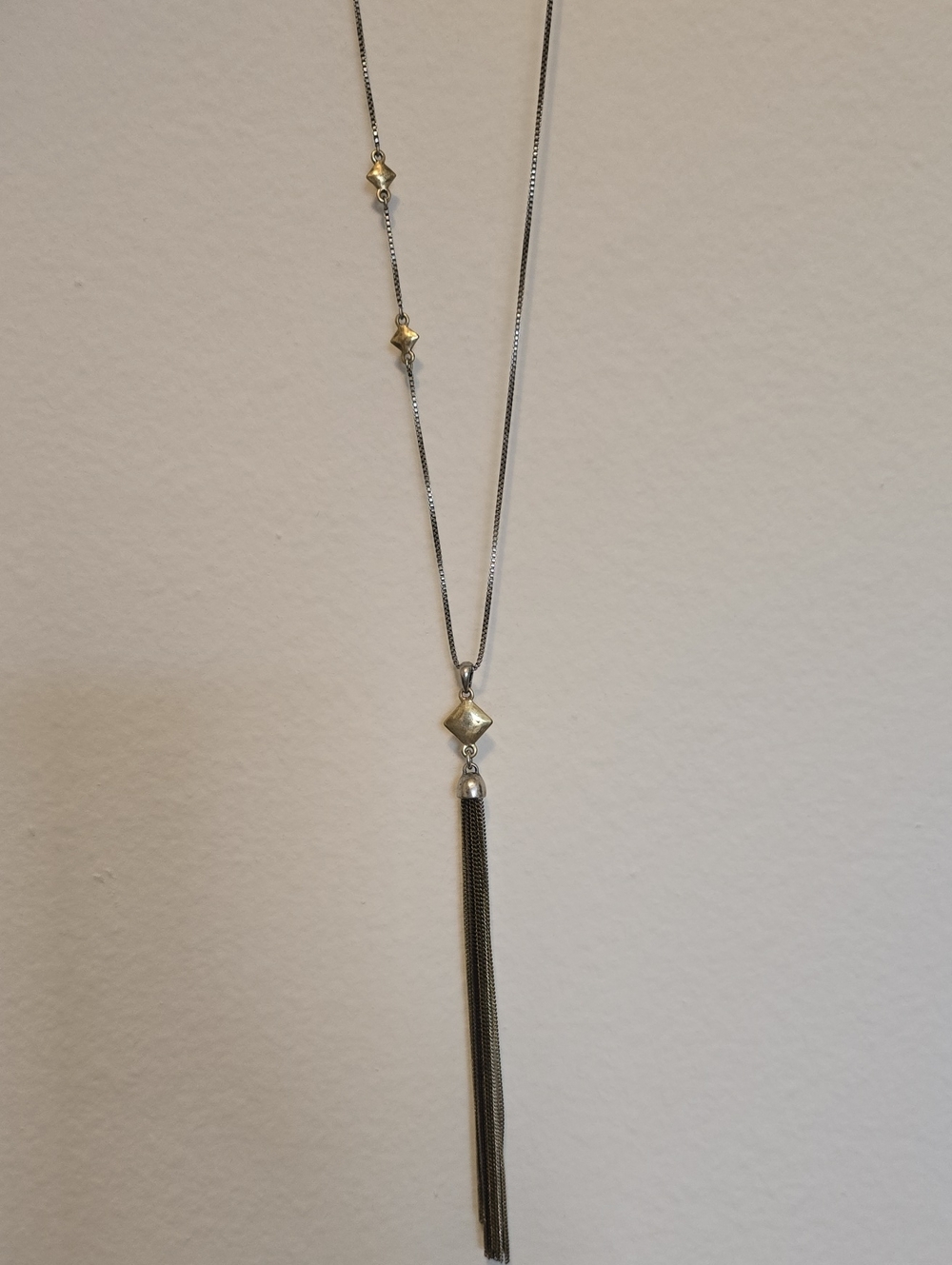 Mixed Metal Tassel Pendant Necklace - Women's Jewelry